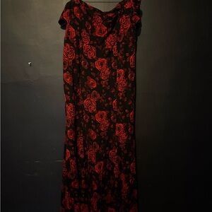 Torrid Red and Black Floral Dress 22